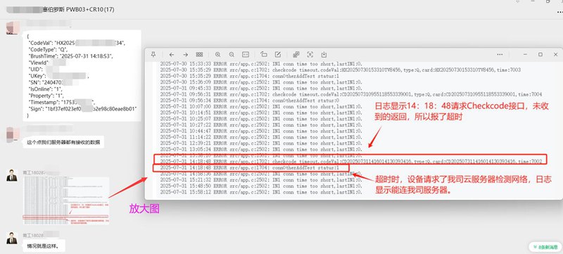 景区检票主板 我司<cyberoce>技术标记日志具体数据放大图